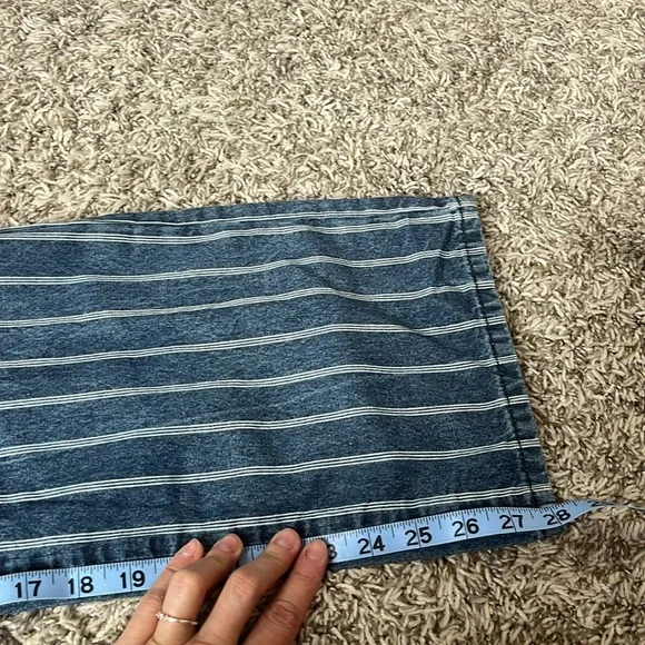 Cider Denim Pants Striped White and Blue size Medium - Picture 11 of 11